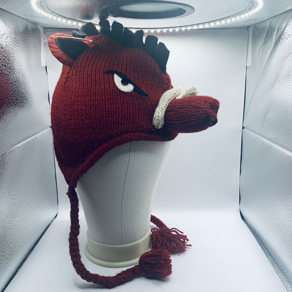 Razorback Head Wool Red  Hat Boggin  Youth Med KNITTED NEW